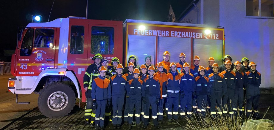 Übung der Jugendfeuerwehr an der Weihnachtsfeier 2023