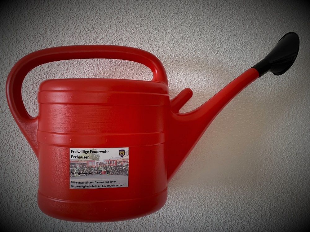 Gießkanne zur Werbeaktion der Feuerwehr
