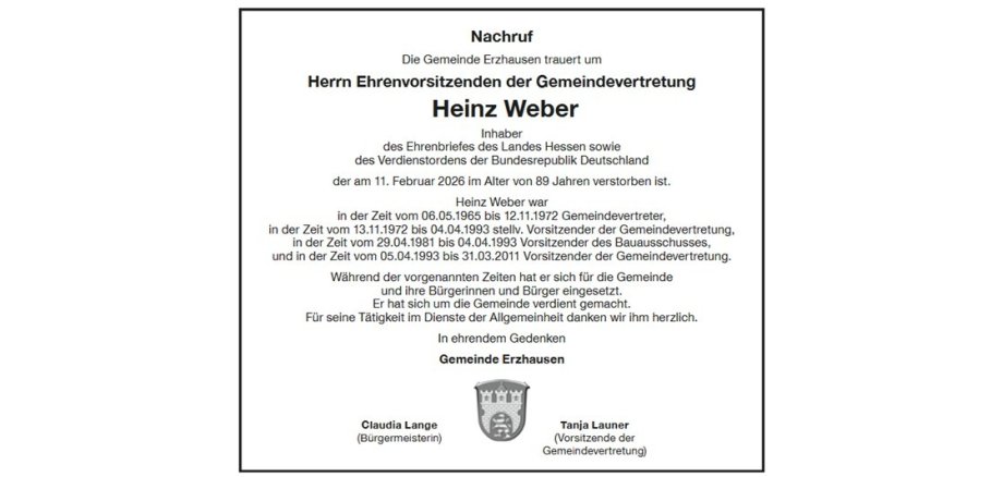 Nachruf Heinz Weber