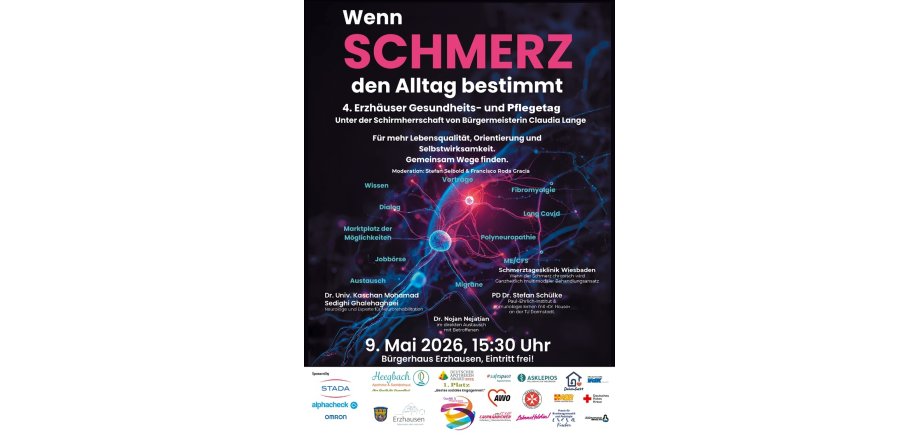 Flyer zur Veranstaltung Wenn Schmerz den Alltag bestimmt. 