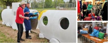 Anstrich der Lok auf dem Spielplatz Anstrich der Lok auf dem Spielplatz